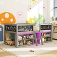 thumbnail image 4 of Gymax Low Loft Bed Twin Size Wooden Bed Frame Kid's Cabin Bed w/ Bookcases Grey, 4 of 10