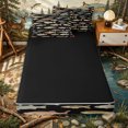 thumbnail image 4 of Erosebridal Dark Retro Trout Print Zipper Twin Comforter Sets with Fitted Sheet and 2 Pillowcases,Lake Fish Zipper Bedding Set,Charcoal Sepia,4-Piece,Black Reversible, 4 of 6