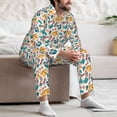 thumbnail image 7 of Naloa Travel Elements Men’s Pajamas Set - Long Sleeve Button Down Sleep Shirt and Pajama Bottoms Sleepwear Set-Medium, 7 of 7