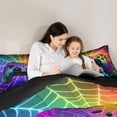 thumbnail image 5 of Manfei 3D Gamepad Bedding Comforter Set for Teens, Neon Purple Spider Web Twin Comforter Sets, Modern Video Game Reversible Bedding Set, Super Cozy Room Decor, 2-Piece, 5 of 8