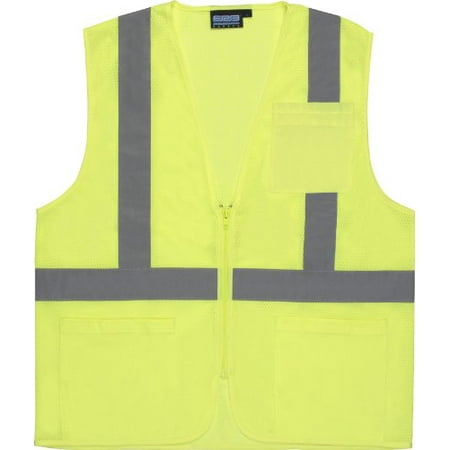 - ERB Safety S363P Ansi Class 2 Vest Mesh Economy W/Pockets - Zipper