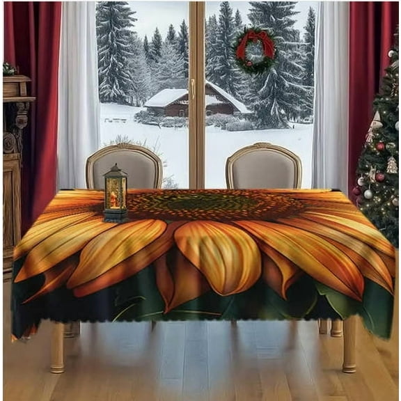 Viflosae Tablecloth Party Tablecloth Every Meal Sunflower Tablecloth Waterproof Wrinkle-Free for Any Occasion for Birthday Parties, Family Gatherings