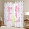 thumbnail image 2 of jejeloiu Chic Bowtie Ribbon Blackout Curtains Set of 2 (52x84 Each),Pink Bow Knot Window Curtains,First Letter E Curtains and Drapes For Girls,Super Cozy Room Decor, 2 of 6