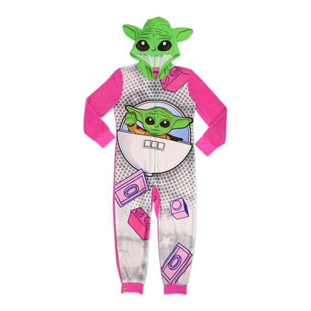 Lego Baby Yoda Girls Hooded Union Suit with 3D Ears Pajama, Sizes 412