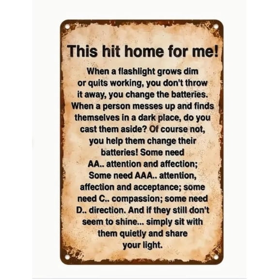 Retro Decor Tin Signs,"Empathy - Promoting Inspirational Sign",for garage,bar,restaurant,living room,bedroom,kitchen,cafe,bar,8×12inch