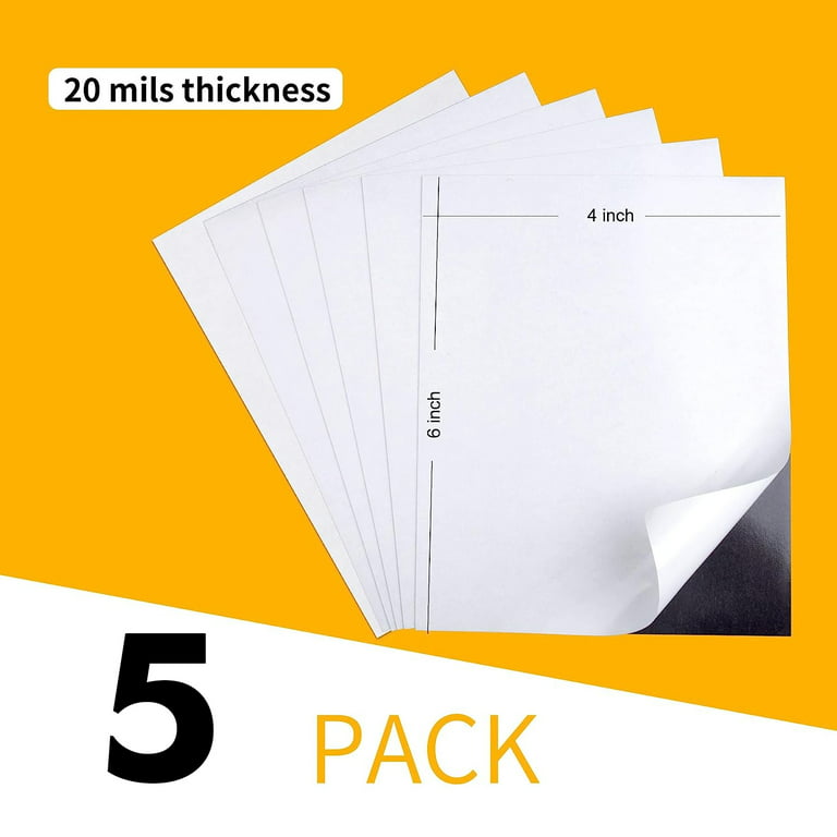 4 in. x 6 in. Print Magnet White Inkjet Printable Magnetic Sheets (10-Pack)