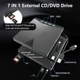 thumbnail image 5 of External DVD CD RW Optical Drive Portable DVD Burner with USB3.0 SD TF Card Slots CD Player Writer, 5 of 5