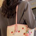 thumbnail image 2 of 9823 Bolso Axila Tejido Mano Con Hombro Ins Bordado Paja (rosa) Rosa, 2 of 9