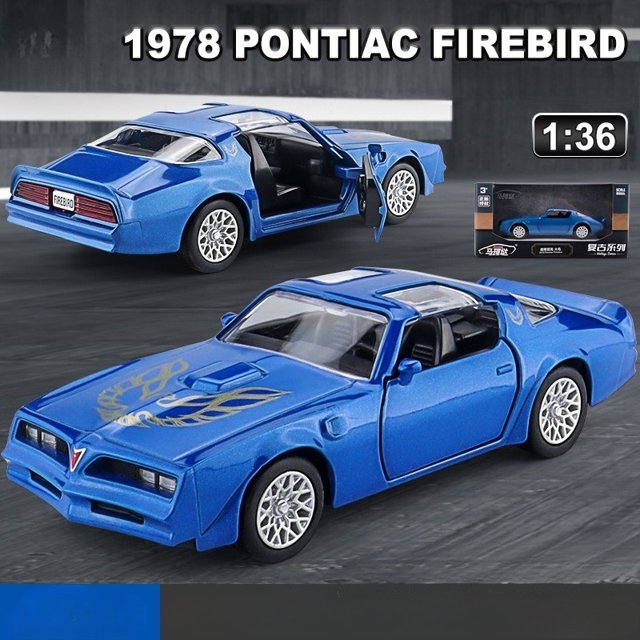 Simualtion 1:36 Pontiac Firebird Alloy Sports Car Model Diecast Metal Toy Vehicles Childrens Toy Collection miniature voiture With Box1