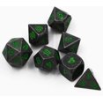 thumbnail image 1 of shiyou-Dark Stone w/Color Numbers Metal Polyhedral Dice Set for Dungeons & Dragons\u2026 (Green), 1 of 4