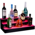 thumbnail image 2 of OnDisplay Luxe Acrylic LED Lighted Bar Stage Display - Expandable Glowing Liquor Bottle Shelf (Black, 24"), 2 of 7