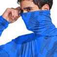 thumbnail image 4 of longantii Sun Shirts for Men Quick-Drying Long-Sleeved T Shirts with Face Mask Comfortable Breathable Hoodie Gradient Graphic Hiking Outdoor Working Shirts Spring Clothes Blue S, 4 of 5