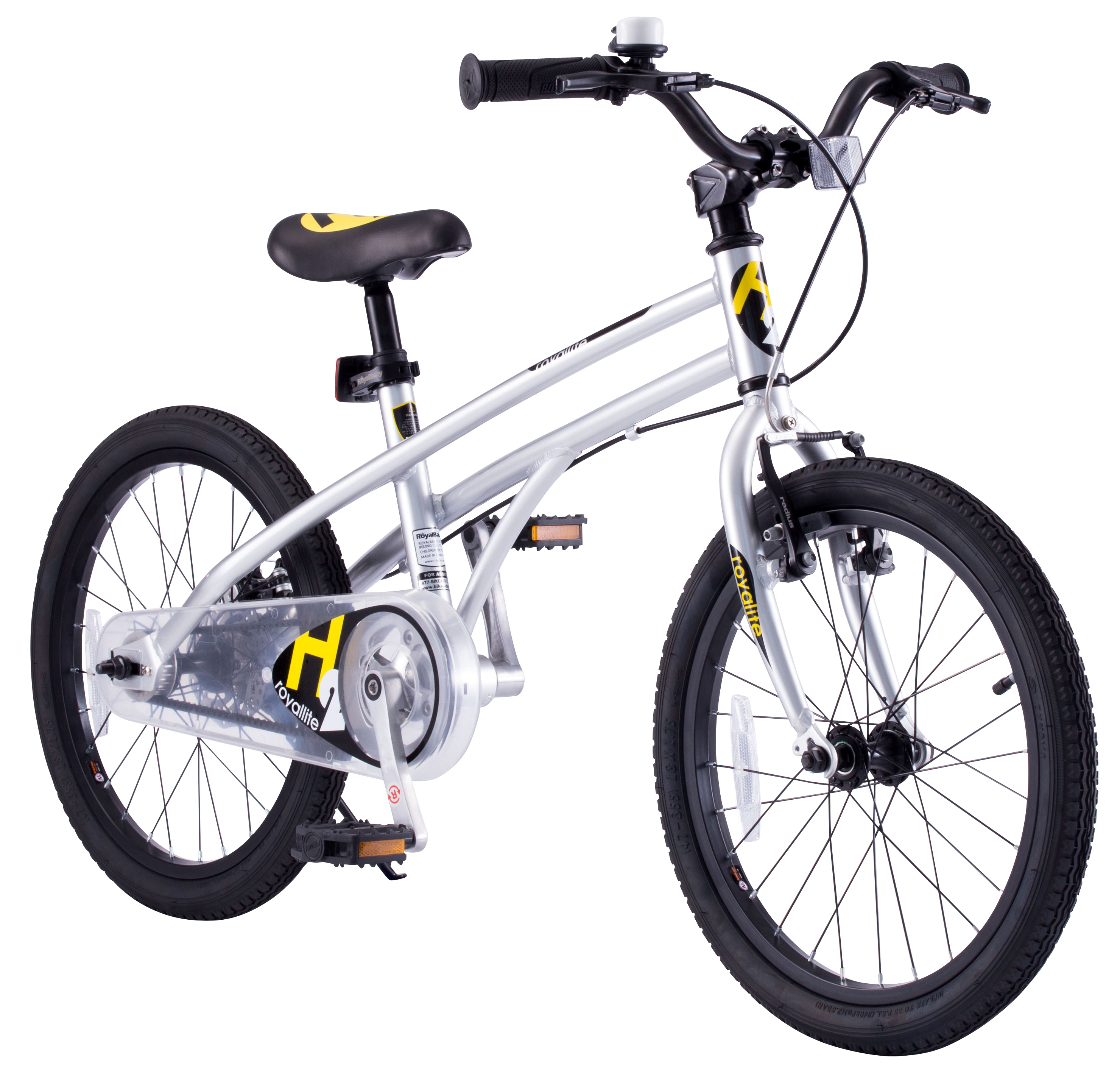 Royalbaby RoyalBaby H2 Super Light Alloy 18 Inch Kids Bicycle Age 4 - 6, Silver and Yellow - image 3 of 5
