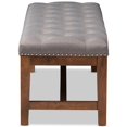 thumbnail image 6 of Bowery Hill Tufted Bench in Grey and Walnut Brown, 6 of 12