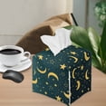 thumbnail image 2 of ZUXONGSY Galaxy Moon Square Tissue Box Cover Star Modern PU Leather Tissue Box Holder Waterproof Leather Tissue Box Cover for Bathroom,Car,Bedroom, Hotel, Office, 2 of 7