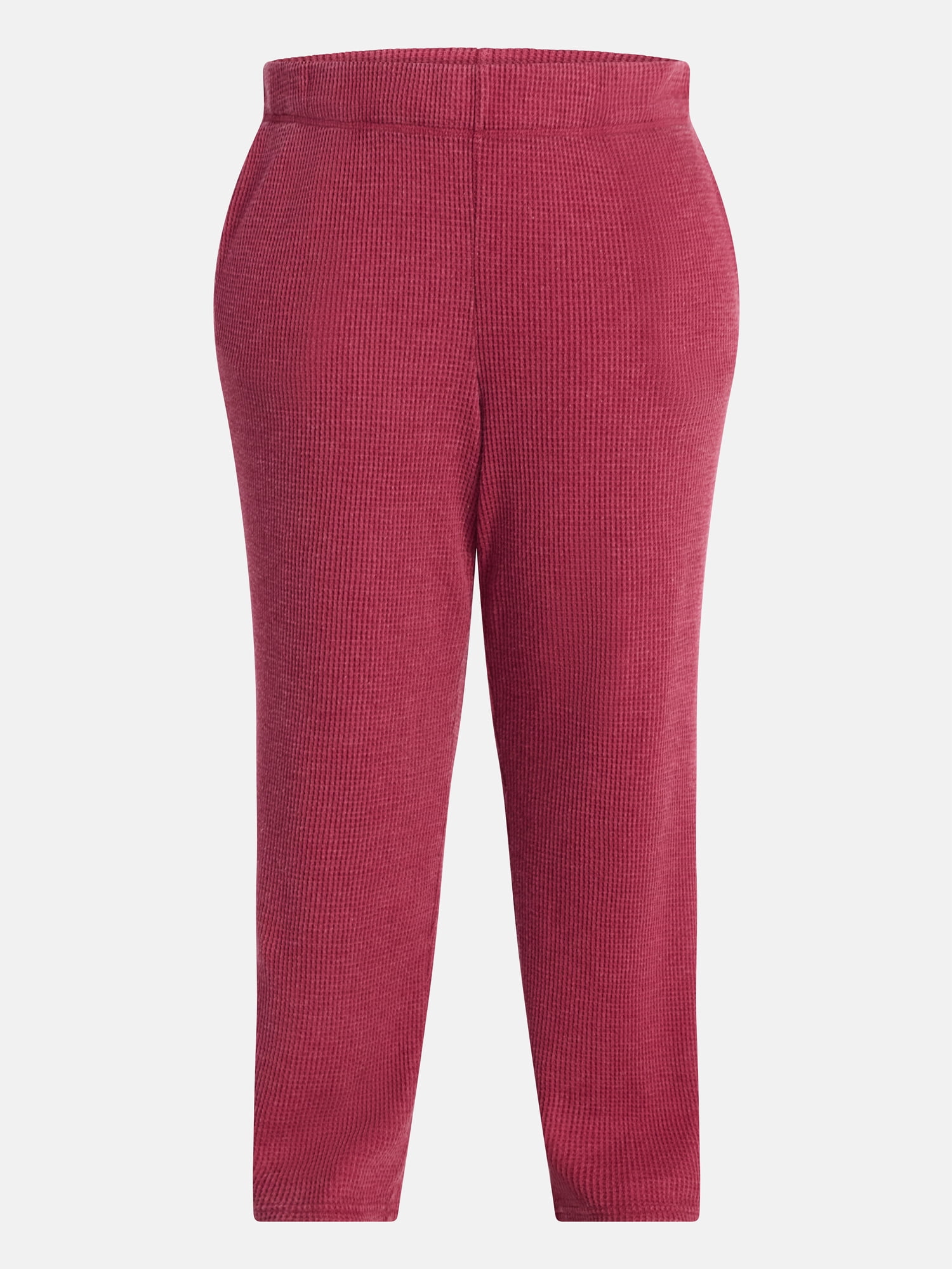 Terra & Sky Women's Plus Waffle Knit Pants, Sizes 0X-4X