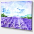 thumbnail image 2 of Blue Lavender Fields Watercolor - Landscape Canvas Art Print, 2 of 4