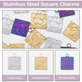 thumbnail image 4 of 18Pcs 3 Colors 201 Stainless Steel Pendants Square Mixed Color 19x15x1.5mm Hole: 2.5mm 6pcs/color, 4 of 7
