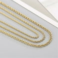 thumbnail image 3 of HIJONES Gold Rope Chain Necklace for Men Women Stainless Steel Twist Rope Chain Solid Jewelry Hip Hop Rock Chain 2.4MM 20 Inch Golden, 3 of 6