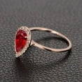 thumbnail image 2 of Vintage Design 1.25 Carat Red Ruby 8x5mm Pear Cut And Moissanite Diamond Engagement Ring in 10k Rose Gold for Women on Sale, 2 of 4