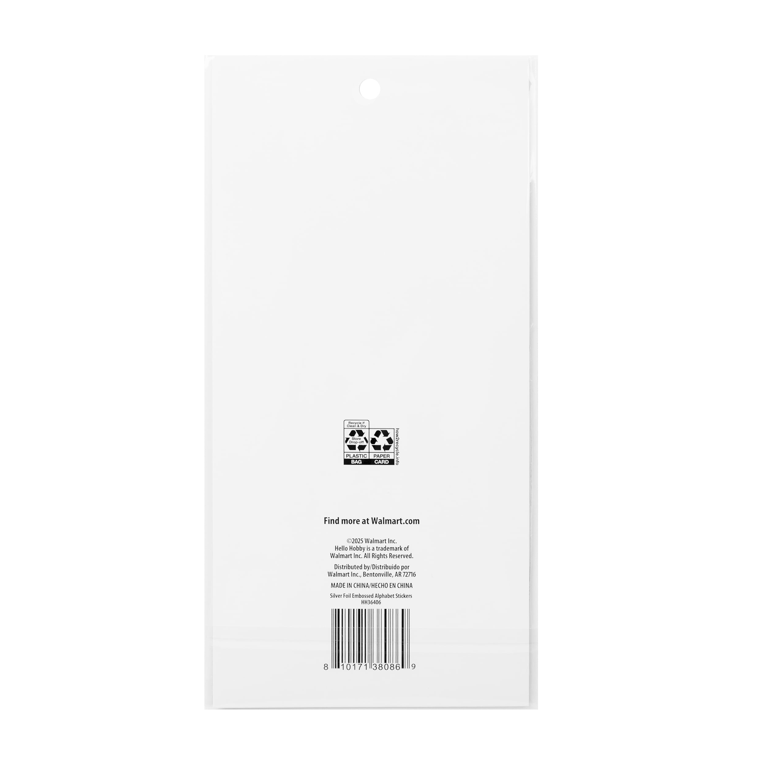 Hello Hobby Silver Foil Alphabet Stickers, 86 Count