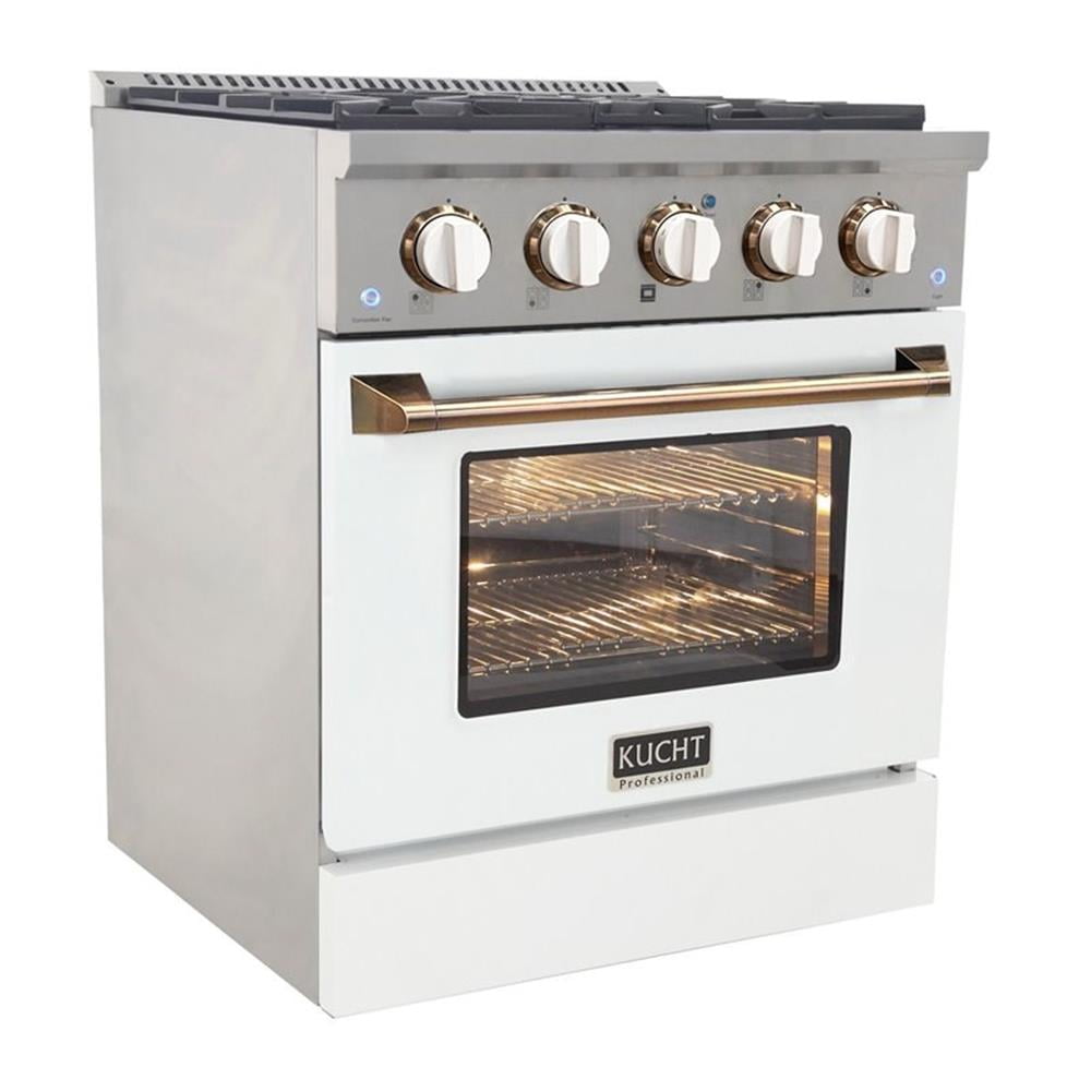 Kucht Professional 30" Stainless Steel Propane Gas Range in Gold/ White/Silver