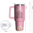 thumbnail image 2 of 40oz Sister Tumbler with Handle and Straw, Insulated Stainless Steel Cup, Travel Coffee Mug Water Bottle, Birthday Gifts for Women, 2 of 6