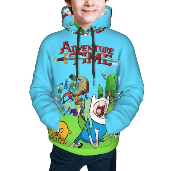 Adventure Time Kids' Hoodie 3d Print Sweatshirt Soft Pullover Hooded With Big Pockets For Boys Or Girls Small
