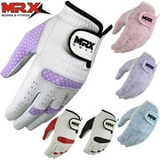 Women's Golf Gloves Soft Fit Cabretta Leather Lycra Left Hand Glove White / Purple S