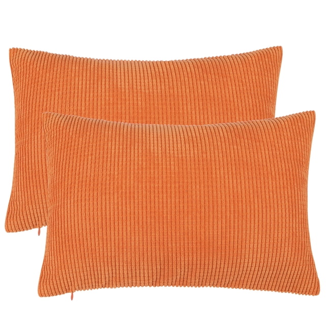 Unique Bargains 2-Piece Polyester Corn Striped Cushion Covers Throw Pillow Cover