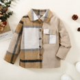 thumbnail image 2 of JUMEYU Toddler Flannel Jacket Toddler Kids Boys Plaid Shirt Outwear Button Jacket Coat Toddler Baby Winter Warm Jacket Cardigan Tops 4T 5T (Khaki,4-5 Years), 2 of 8