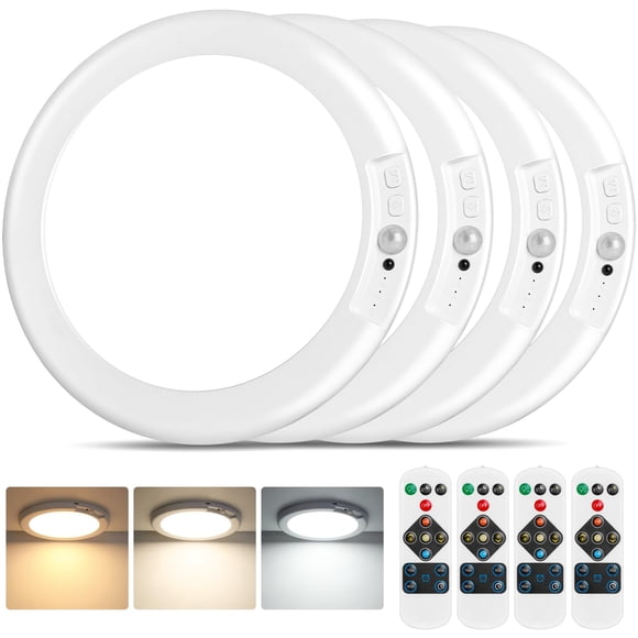 Lámparas de techo Bairth recargables inalámbricas de 3 colores, control remoto, paquete de 4