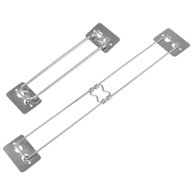 Adjustable Stainless Steel Storage Bar with Rotatable Angle Bases for RV Bathroom and Kitchen Corner, Prevent Items From Falling in