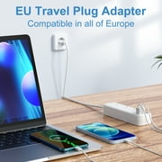 European Travel Plug Adapter – Unidapt International Power Strip with 3 USB Ports & 3 AC Outlets, 3.3ft Extension Cable, US to EU Adapter, Study Abroad & Travel Essential