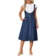 thumbnail image 1 of Vestido con tirantes INSPIRE CHIC para mujer, vestido midi de mezclilla con botones en la parte delantera y cuello en U clásico, con bolsillos, color azul oscuro M, 1 of 6