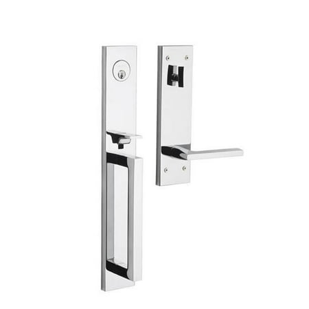 Full Escutcheon - Baldwin 85392055LFD Minneapolis Full Escutcheon Left Hand Full Dummy Tubular Handleset with 5162 Lever - Lifetime Bright Nickel