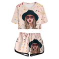 thumbnail image 2 of EDFBUYKRS Girls Shorts Set Top And Short Set Short Sleeve Tees Music Fan Outfit Kids, 2 of 4