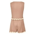 thumbnail image 6 of Riforla Women's 2 Piece Beach Vacation Outfits Casual Cropped Tank Top High Waist Shorts Set Tracksuit Short sets Khaki XXL, 6 of 6