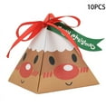 thumbnail image 1 of 10pcs Triangle Christmas Paper Box Santa Claus Cookies Candy Gift Packaging Box, 1 of 4
