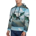 thumbnail image 3 of Fotbe Men's Hoodie with Cloud Sky Green Dragon Pattern - Kangaroo Pocket Pullover Hooded Sweatshirt, Perfect for Daily Wear, Travel, and Home-XX-Large, 3 of 7