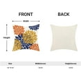 thumbnail image 4 of Mustard Yellow Navy Blue Summer Outdoor Pillow Covers 18x18 Inch 2 Pcs,Geometric Elegant Dahlia Floral Decorative Throw Pillows,Burnt Orange Flower Decor Pillowcase Cushion Cover for Couch, 4 of 5