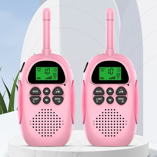 Walkie-Talkie Inalámbrico Walkie Talkies de dibujos animados de largo alcance 22 canales para niños niñas () rosa 2 piezas