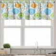 thumbnail image 3 of Ambesonne Floral Valance & Curtain, Doodle Leaves and Hearts, 55"x24", Lime Green Sky Blue, 3 of 6