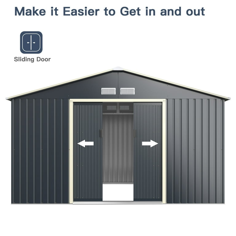 Gymax Large Backyard Work Garden Storage Shed 11' x 10' Outdoor