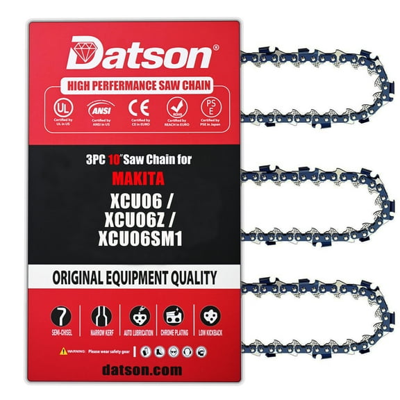 10 Inch Chainsaw Chain 3/8" LP Pitch .043" Gauge 40 Drive Links, Fits MAKITA: XAU02ZB, XCU05, XCU06,R40 (3 Chains)