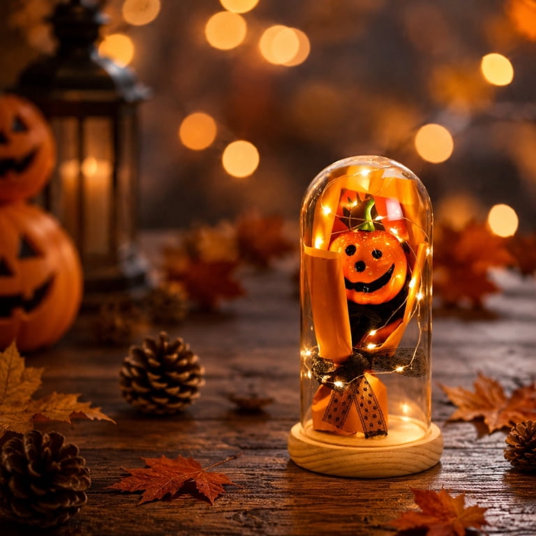 Halloween Decorations, Battery Operated Halloween Decorations, Halloween Pumpkin Lights, Indoor Halloween Table Decorations, Purple Wrapped Jack-O-Lantern Flower Bouquet Small - Walmart.com