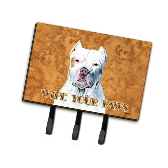 Carolines Treasures SC9130TH68 Pit Bull Wipe your Paws Leash or Key Holder Triple Hook multicolor