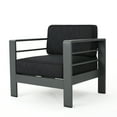 thumbnail image 6 of Contemporary Home Living Set of 4 Charcoal Gray Contemporary Outdoor Patio Club Chairs 31.75", 6 of 9