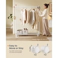 thumbnail image 5 of SONGMICS HOME Clothes Rack, Clothes Rail on Wheels, Portable Garment Rack, with 1 Clothes Hanging Rail, Matchstick-Shaped Hooks, Matte White, 5 of 5