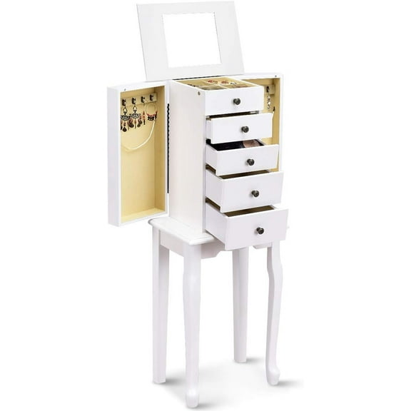 SgoodS Jewelry Cabinet Armoire Box Storage Chest Necklace Stand Organizer